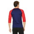 thumbnail image 3 of Men's 3/4 Sleeve Crew Neck Baseball Shirt, Casual Dynamic Cotton Raglan T Shirts, Dark Red/Navy S, 1 Pack, 3 of 7