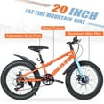 thumbnail image 5 of Zukka 20 inch Mountain Bike Fat Tire 7 Speed Hardtail Dual Disc Brake for Youth Boys Girls Orange, 5 of 9