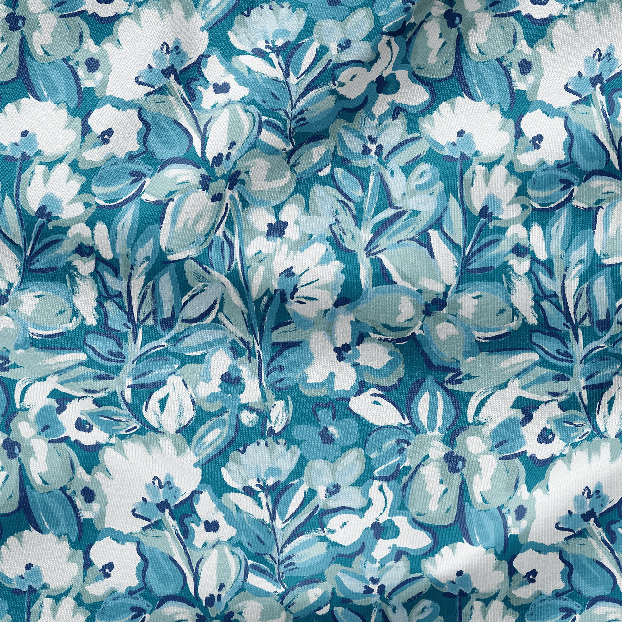 ARDEN Outdoor Deep Seat Cushion Set, 24 in x 24 in, Patio Cushion for Chair, Sofa, and Couch Aqua Blue Fusion Floral