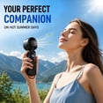 thumbnail image 7 of Handheld Fan 6000mAh, Portable Neck Hanging Fan with 199 Adjustable Speeds, USB Rechargeable Personal Cooling Fan, Lightweight 7.4oz Travel Fan for Outdoor Office and Home, Black, 1PC, 7 of 7
