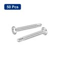 thumbnail image 3 of Uxcell #12 x 1-1/2" Self Drilling Screws, 50 Pack Phillips Pan Head Self Tapping Screws, 3 of 5