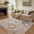 thumbnail image 2 of KUETH 2x3 Natural Style Entryway Rug, Machine Washable Soft Low Pile Non Slip Backing Rug, OCHRE BLOOM Accent Rug, 2 of 5