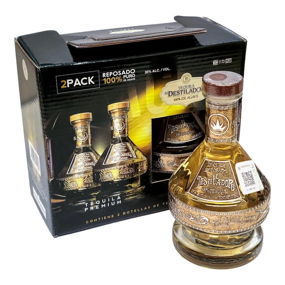 Duo Pack Tequila Destilador Reposado Artesanal 375ml C/u Destilador Reposado