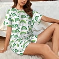 thumbnail image 4 of Honeii St. Patrick's Day rainbows for Women's Summer Pajama Set ,Soft Short Sleeve Shirt & Matching Bottoms,Loungewear,2PCS Sleepwear Relaxed Home Wear-X-Large, 4 of 6
