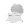 thumbnail image 2 of PENIKOKO White Semi-Transparent Heart-Shaped Jewelry Box with Mirror and Practical Storage Organizer for Home Use, 2 of 8