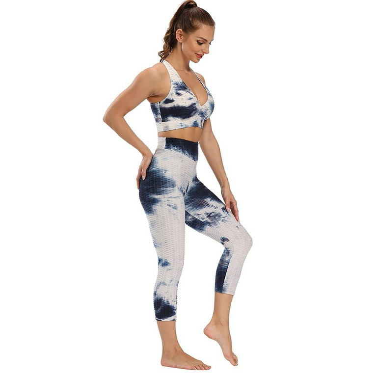 YUNAFFT Yoga Pants for Women Clearance Plus Size Women's High Waist Running  Tie-dye Pants Workout Leggings Yoga Pants 