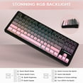 thumbnail image 6 of ATTACK SHARK M87PRO Wireless Mechanical Gaming Keyboard,Hot Swappable Gasket RGB Custom Keyboard,Linear Switch&Side Printed PBT Keycaps,BT5.0/2.4Ghz/Type-C,5000mAh Battery for Win Mac,Gradient Pink, 6 of 8