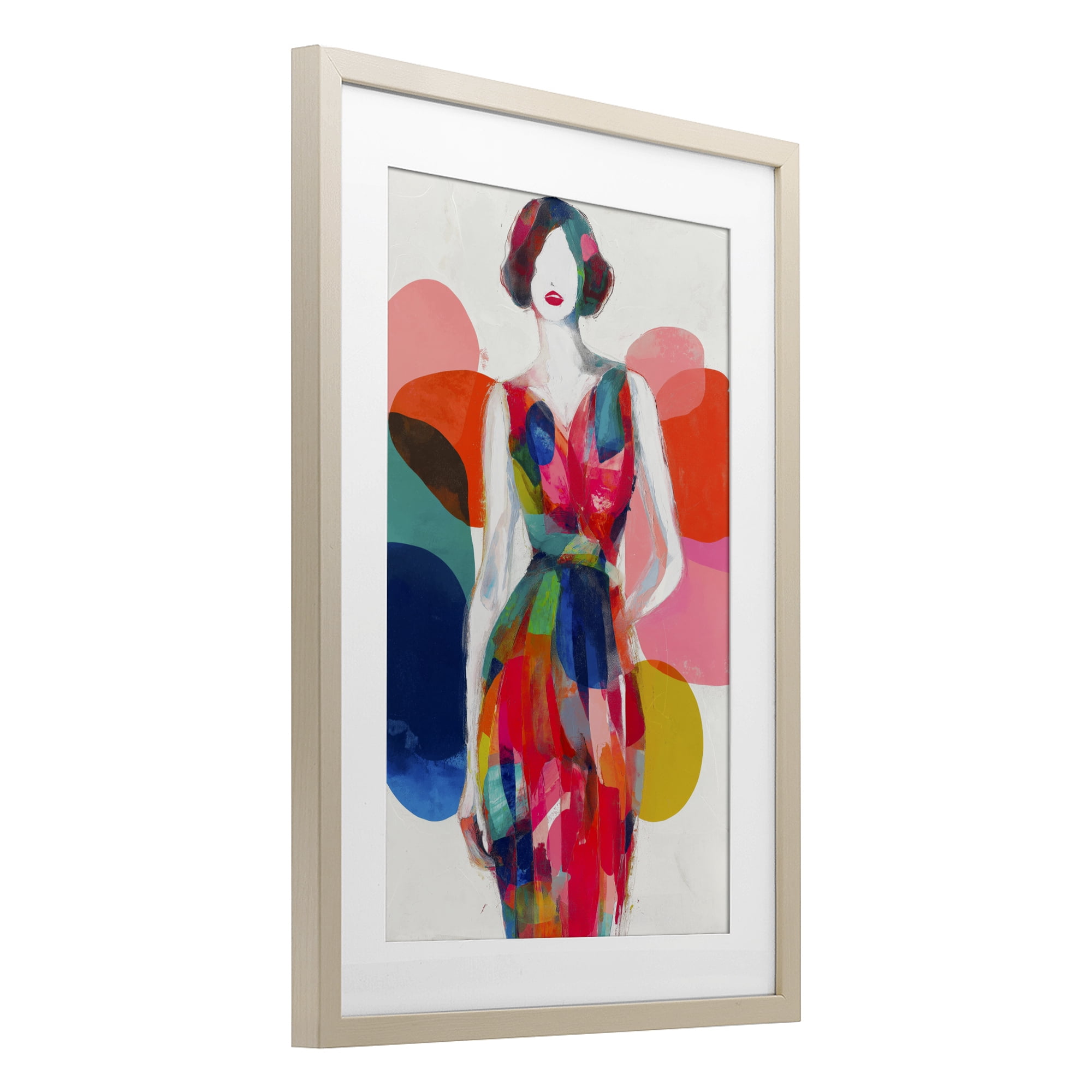 Stupell Industries Deco Fashion Woman Birch Framed Print Under Glass, design by Chromatic Storm Studio