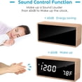 thumbnail image 3 of Reloj despertador digital de madera blanco con 3 configuraciones de alarma, despertador electrónico alimentado por USB con función de repetición y pantalla LED de hora y temperatura., 3 of 5