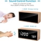thumbnail image 3 of Reloj despertador digital de madera blanco con 3 configuraciones de alarma, despertador electrónico alimentado por USB con función de repetición y pantalla LED de hora y temperatura., 3 of 5