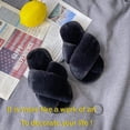 thumbnail image 2 of Ginisom Girls Fuzzy Slippers Kids Open Toe Cross Band Fluffy House Slippers, 2 of 6
