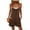 Brown, variant on Loose Beach Overalls Ladies Spaghetti Strap Short Romper Soft Breathable Loose Fitting Summer Casual Loungewear Jumpsuit with Pockets Red L