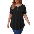 thumbnail image 5 of Traleubie Women's Plus Size Tunic Top Short Sleeve Henley T-Shirt Floral Casual Blouse for Female m-4x, 5 of 9