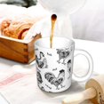 thumbnail image 3 of Yiaed Retro Rooster Print Ceramics Coffee,Large Handle Design,Extra Large Tea and Coffee Cup for Office and Home Mugs, 3 of 6