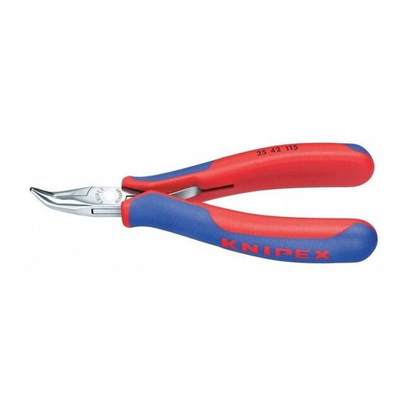 Knipex 4 1/2 in Bent Round Nose Plier Multi-Component Grip Handle 35 42 115
