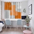 thumbnail image 4 of Orange Abstract Kitchen Curtains Window Panels, Grey Geometric Oil Painting Vintage Gradient Insulated Window Treatment Curtain, Grommet Curtains for Bedroom/Living Room/Bathroom, 2 Piece 52"Wx63"L, 4 of 8