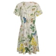 thumbnail image 5 of Summer Wild Plants Yellow Flowers And Butterflies Sundress Short Sleeve Dress Summer Women Clothes Dress for Women Dresses, 5 of 7