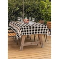 thumbnail image 3 of Outdoor Tablecloths with Umbrella Hole & Zipper, Western Texas Star Retro Rectangle Tablecloth 52x70 Inch, Country Vintage Black Beige Plaid Waterproof Table Cloth, Patio/Pool/Picnic Table Covers, 3 of 8