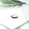 thumbnail image 4 of Gem Stone King 18K Yellow Gold Plated Silver Round Red Created Ruby Black Diamond Anniversary Ring for Women (1.51 Cttw, Gemstone Birthstone, Available in Size 5, 6, 7, 8, 9), 4 of 4
