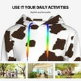 thumbnail image 4 of Daiia Brown Cow Pattern Women's Fashion Hoodies & Sweatshirts with Kangaroo Pocket Hooded Sweatshirt with Eye-catching Drawstrings-XX-Large, 4 of 7
