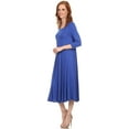 thumbnail image 4 of Women's Casual Basic Comfy 3/4 Sleeve Flare A-line Midi long maxi Dress, 4 of 7
