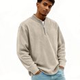 thumbnail image 2 of Men's Retro Long Sleeve T-Shirt with Zipper Henley Neck Fashion Casual Comfortable Breathable Lightweight Soft Regular Fit Tops for Daily Wear and Outdoor Activities, 2 of 5