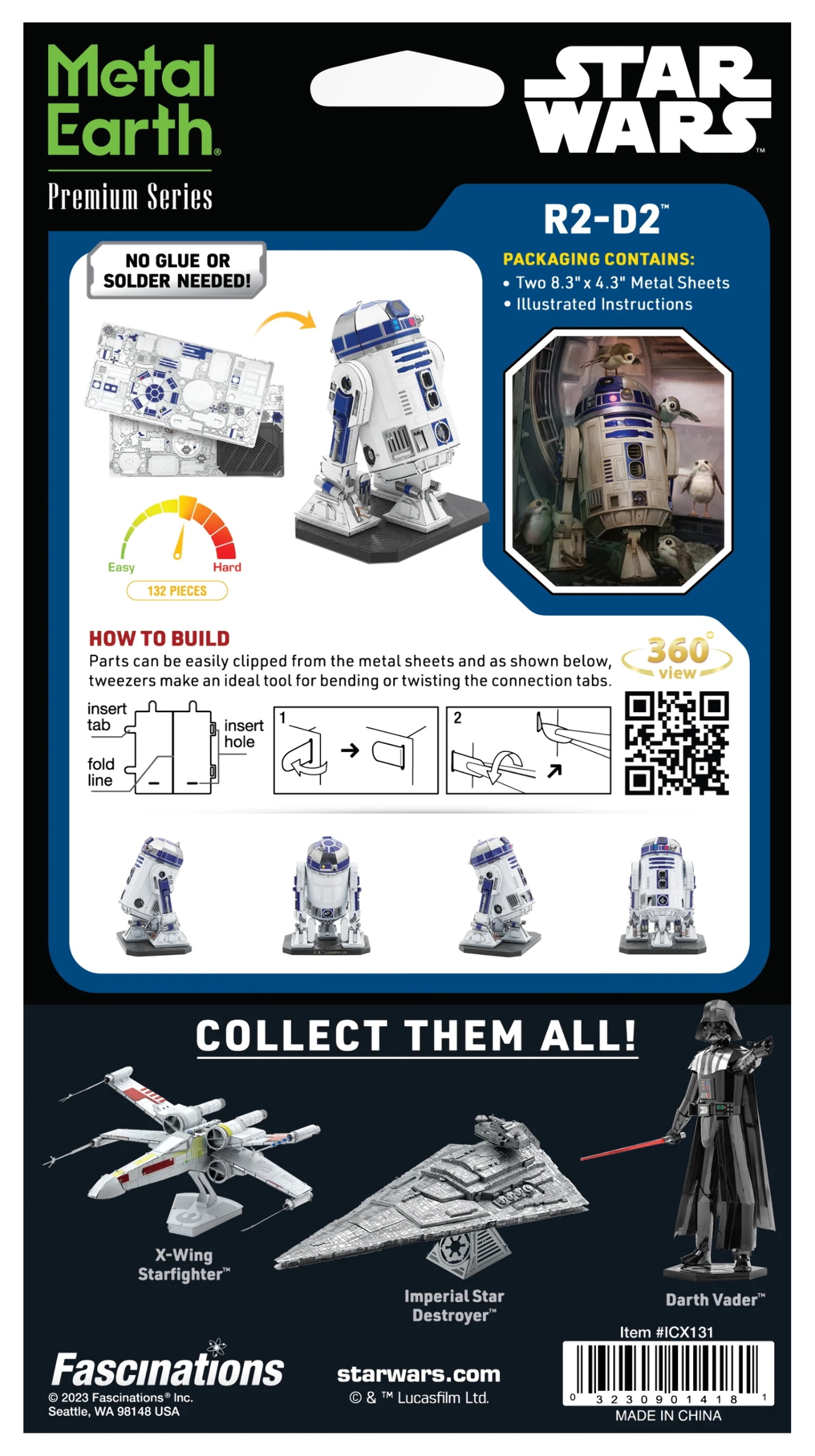 Metal Earth Premium Series ICONX 3D Metal Model Kit - Star Wars R2
