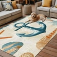 thumbnail image 2 of Fsddascl Nautical Anchor Outdoor Rug for Patio/Deck/Porch, Non-Slip Large Area Rug 4 x 6 Ft, Coastal Ocean Vintage Starfish Shells Indoor Outdoor Rugs Washable Area Rugs, Camping Rug Carpet, 2 of 5