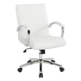 thumbnail image 1 of Executive Low Back Chair in White Faux Leather with Chrome Arms and Base K/D, 1 of 6