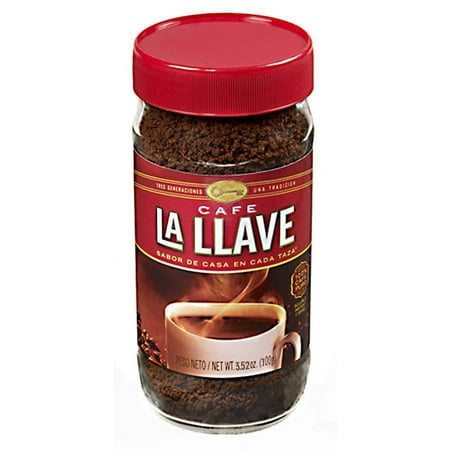Cafe La Llave Instant Coffee, Dark Roast, Fine Ground Coffee, 200 gram (Pack of 12)
