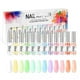thumbnail image 1 of Kit de 12 esmaltes en gel, coloridos y modernos, con 3 frascos de base, capa superior mate y brillante de 8 ml., 1 of 1