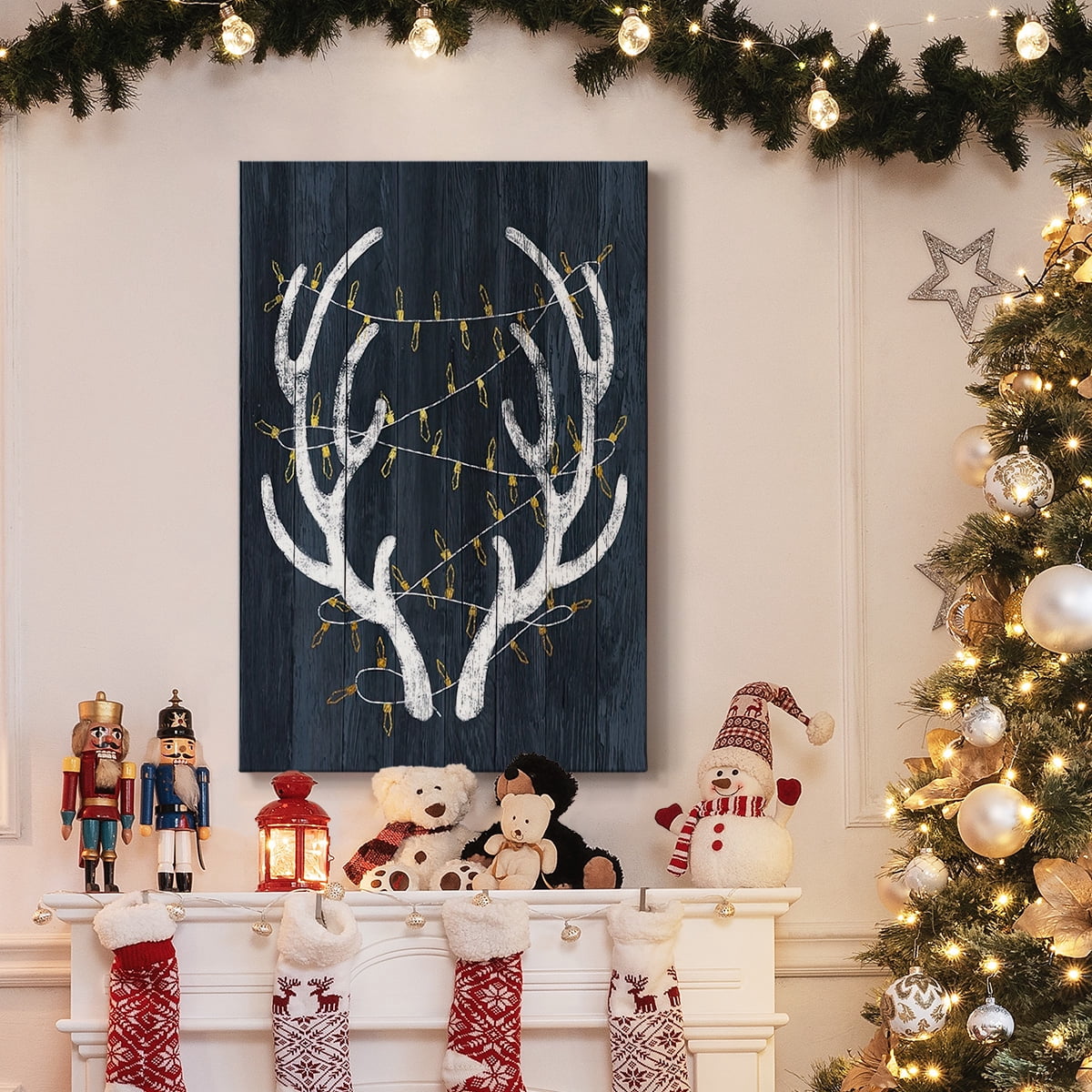 Antlers & Lights- Gallery Wrapped Canvas