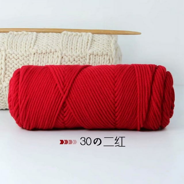 Granjero Gordo Hilo de lana teñido a mano para tejer y crochet, 200 g de hilo de lana suave y duradero, rojo B