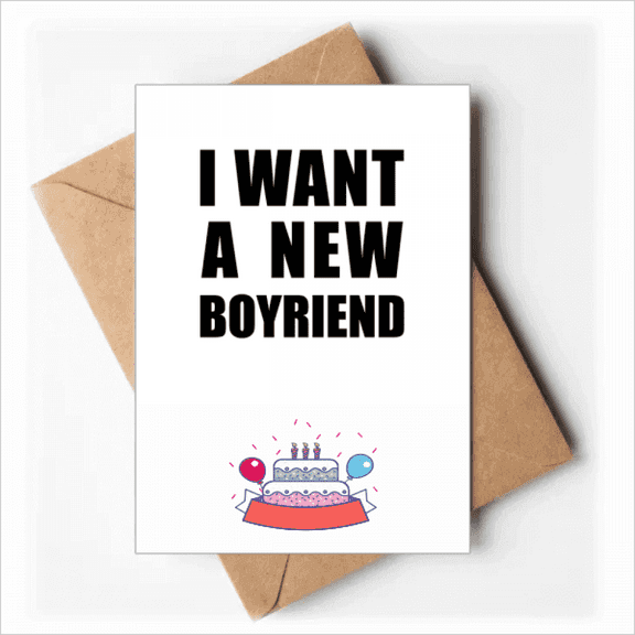 I Want A New Boyfriend Art Deco Fashion Happy Birthday Greeting Cards Envelopes Blank