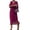 Purple Red, variant on Women's Flowy Tie Front Midi Dress with Flutter Sleeves for Everyday Wear Plus Size 100% Polyester Silky Feel