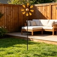 thumbnail image 4 of Molino de viento giratorio de hierro para jardín | Molinillo de viento de 8 pétalos que gira con la brisa natural | Adorno vintage de metal para patio, césped, jardín y ambiente exterior, 4 of 6