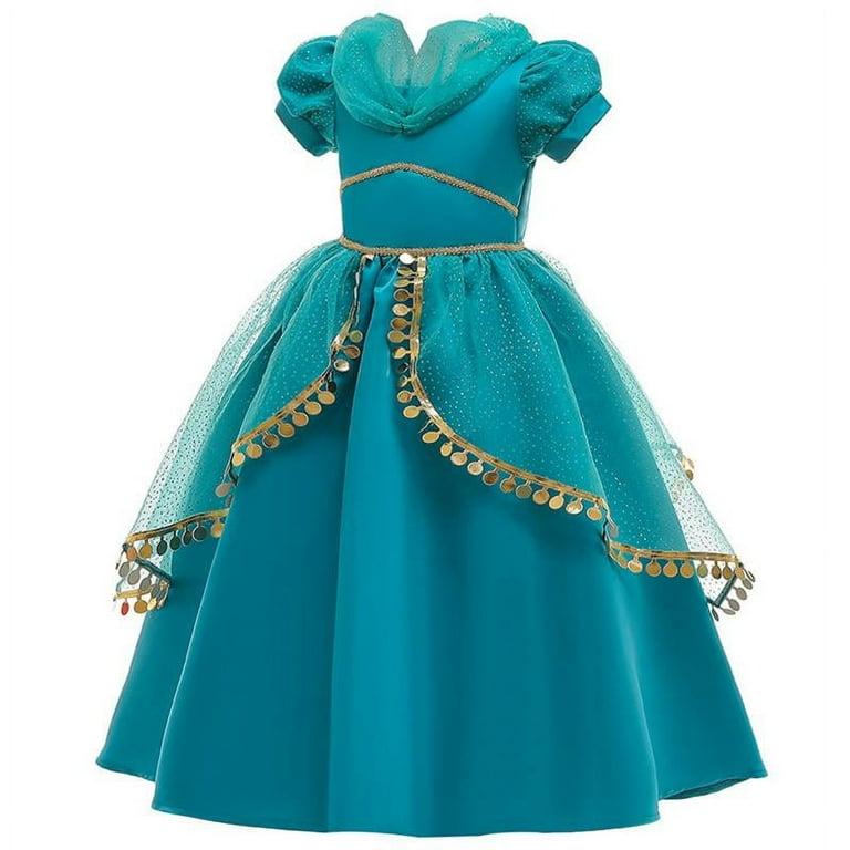 open lace back dress Princess Jasmine with Embroidered Jacket Cosplay Costume