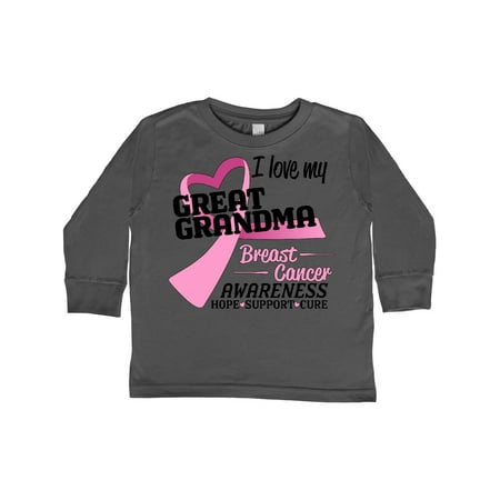

Inktastic I Love my Great Grandma- Breast Cancer Awareness- Hope Support Love Gift Toddler Boy or Toddler Girl Long Sleeve T-Shirt