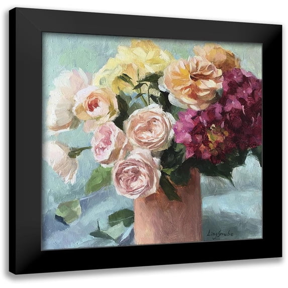 Strube, Ling 15x15 Black Modern Framed Museum Art Print Titled - Summer Bouquet