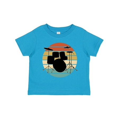 

Inktastic Drum Set Retro Drummer Sunset Gift Toddler Boy or Toddler Girl T-Shirt
