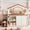 Beige with Natural, variant on Bellemave Twin Size Low Loft Bed with Bookshelf, Solid Wood Loft Bed Frame with Ladders & Full-Length Guardrails, Low Profile Bed with Slats for Kids Teens, No Box Spring Needed, Pink