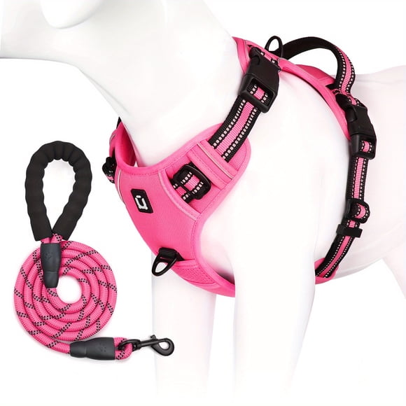Dog Harness And Leash Combo, Escape Proof No Pull Vest Harness, With 5 Feet