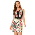 thumbnail image 1 of INSPIRE CHIC Women's Sleeveless Split Neck Work Houndstooth Bodycon Dress, 1 of 6