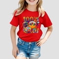 thumbnail image 2 of LUOGENLI T-Shirt pour Filles, 100 Jours d'École, Imprimé Mode, Manches Courtes, Col Rond, Ample, Décontracté, Ensemble Maxi, Boho Rouge 3-4 Ans, 2 of 4