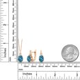 thumbnail image 2 of Gem Stone King 18K Rose Gold Plated Silver London Blue Topaz Pendant Earrings Set for Women | 5.45 Cttw | Oval 9X7MM | Gemstone Birthstone | With 18 inch Chain, 2 of 4