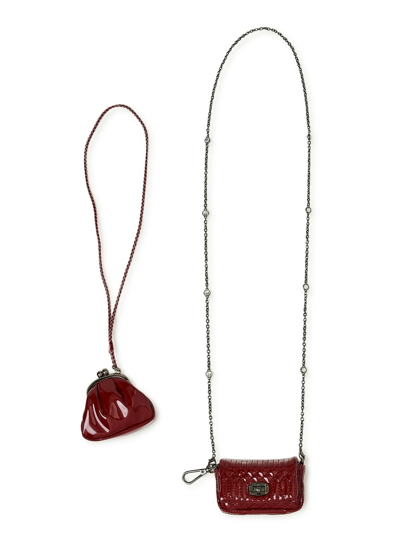 No Boundaries Women's Quilted Crossbody and Micro Bag Set