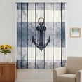 thumbnail image 3 of Navy Blue Nautical Sheer Curtains 54 Inches Long, Coastal Blue Striped Vintage Light Filering Curtains, Breathable Simi Curtain Privacy Drapes for Kitchen Bathroom Nursery Small Window Treatment, 3 of 9