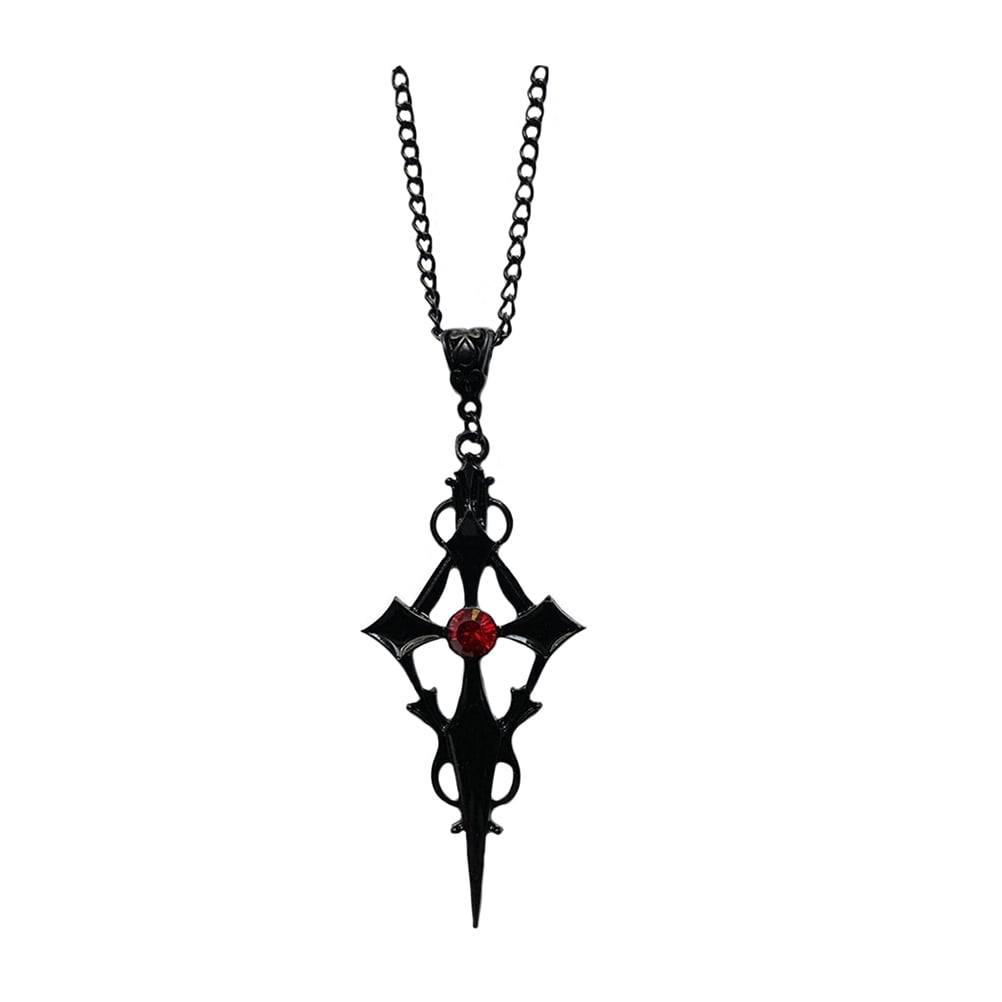 Creative Cross Necklace Halloween Vampire Cross Necklace for Cosplay