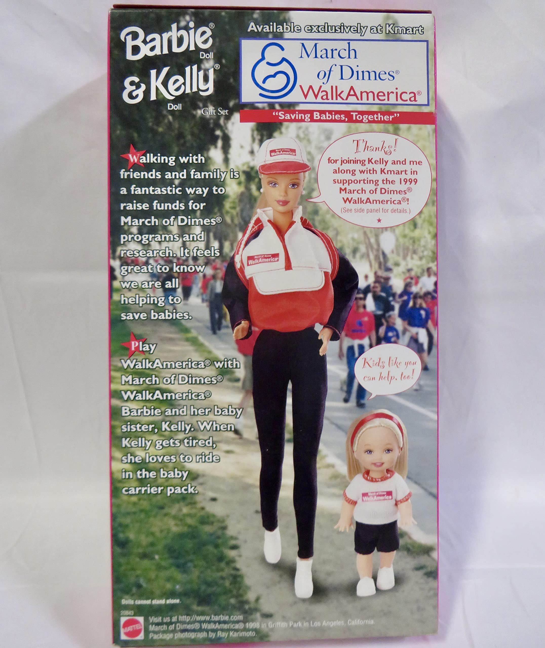 Barbie & Kelly March of Dimes Walk America Doll Gift Set 1998 Mattel 20843