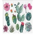 thumbnail image 3 of Ambesonne Nature Shower Curtain, Botanic Herbal Cartoon, 69"Wx70"L, Green and Pink, 3 of 3